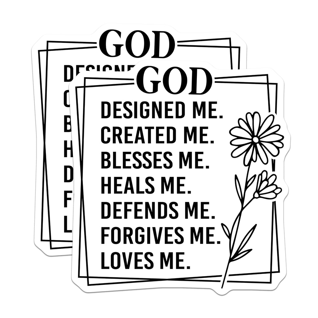 (2 Pack) God Designed Me Magnets - Christian Faith Decor - Inspirational Refrigerator - 5 Inches On Longest Side - Thick Durable Magnet - Made in USA - MAG26408