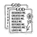 (2 Pack) God Designed Me Magnets - Christian Faith Decor - Inspirational Refrigerator - 5 Inches On Longest Side - Thick Durable Magnet - Made in USA - MAG26408