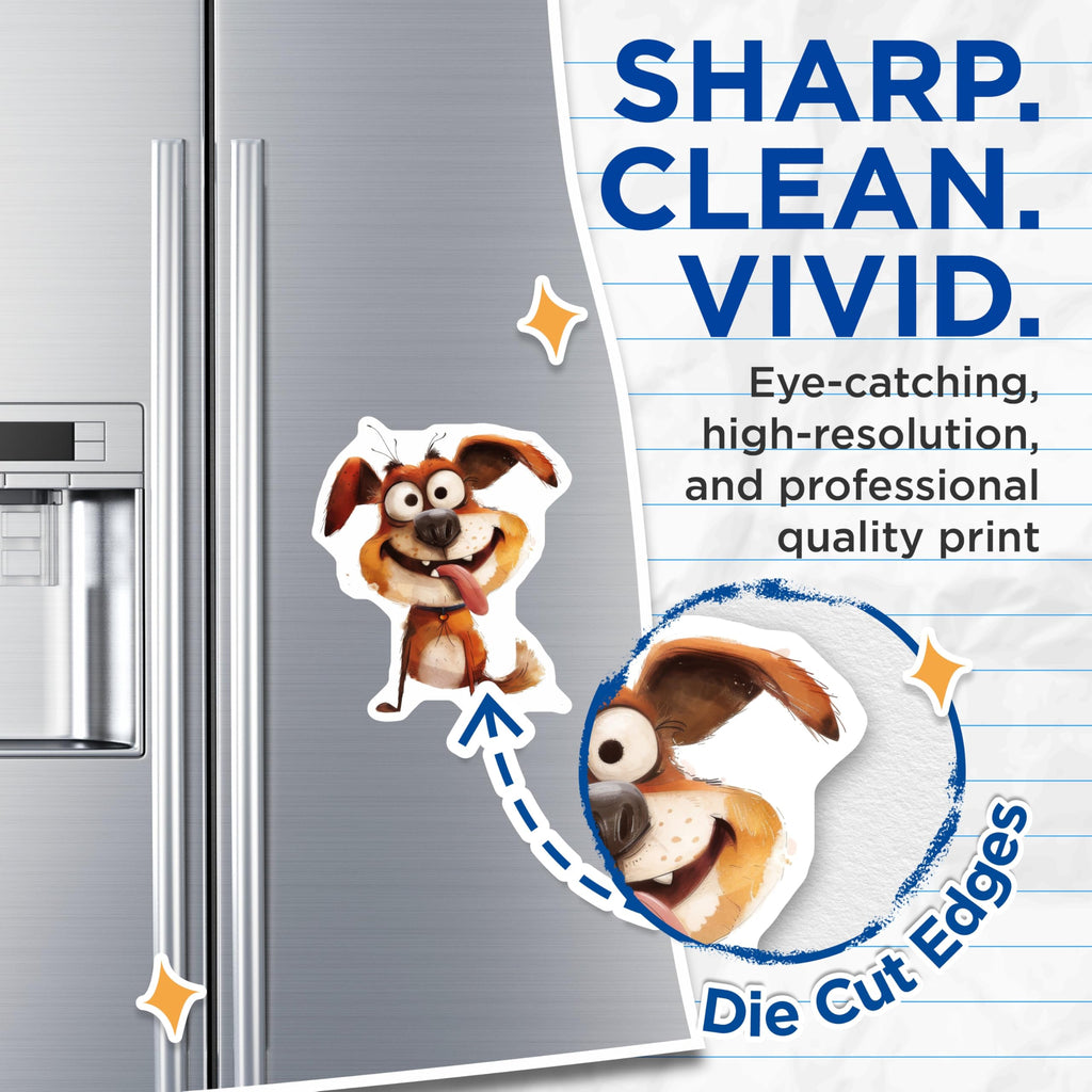 (2 Pack) Goofy Dog Magnets - Funny Puppy Illustration - Cute Animal Refrigerator Art - 5 Inches On Longest Side - Thick Durable Magnet - Made in USA - MAG27403