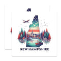 (2 Pack) New Hampshire Adventure Stickers - State Pride Stickers - Travel Souvenir Sticker Decals - 5" On Longest Side - Sticks to Smooth Flat Surfaces - Made in USA - BMCS5217