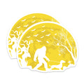 (2 Pack) Bigfoot Magnets - Sasquatch Dachshund Walk - Spooky Halloween Full Moon - Cryptid Forest Decor - 5 Inches On Longest Side - Thick Durable Magnet - Made in USA - MAG21248