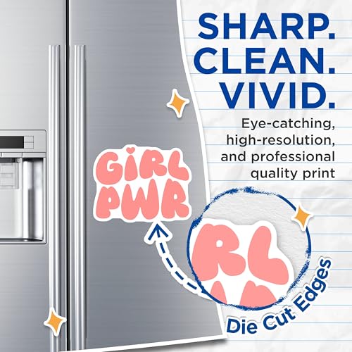 (2 Pack) Girl Pwr Magnets Magnets - Feminist Decor for Home Office Classroom - 5" On Longest Side - Made in USA - Sticks to Refrigerators & Metal Surfaces - MAG8339