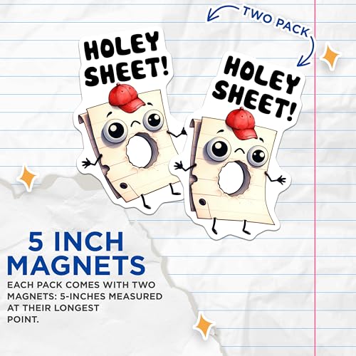 (2 Pack) Holey Sheet Cute Magnets - 5" On Longest Side - for Cars, Fridges, Toolboxes - Made in USA - MAG7591