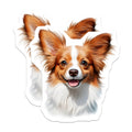 (2 Pack) Papillon Dog Magnets - Cute Pet Decor - Dog Lover Accessories - 5 Inches On Longest Side - Thick Durable Magnet - Made in USA - MAG27361