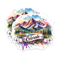 (2 Pack) Colorado Magnets - Mountain Landscape - Watercolor Scene - State Pride Magnet - U.S. Travel Souvenir - 5" On Longest Side - for Cars, Fridges, Toolboxes - Made in USA - MAG7012