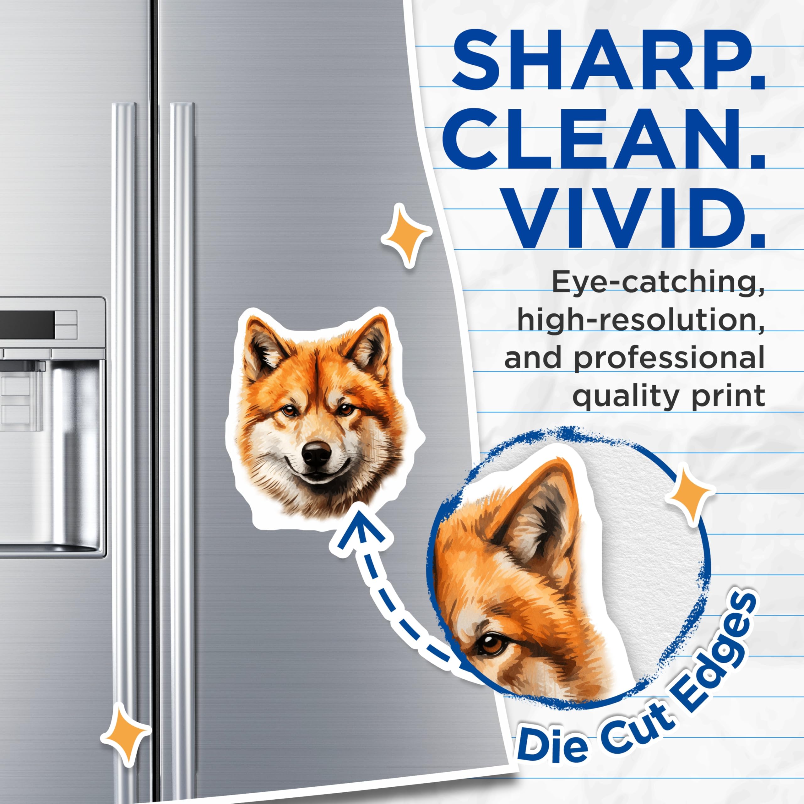 (2 Pack) Shiba Inu Magnets - Cute Watercolor Dog Art - Pet Lover Fridge Decor - 5 Inches On Longest Side - Thick Durable Magnet - Made in USA - MAG23913