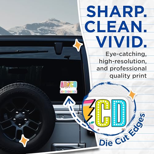 (2 Pack) ABCD Stickers - Classroom Decor - Teacher Supplies - 5" On Longest Side - Sticks to Smooth Flat Surfaces - Made in USA - BMCS9121