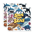 (2 Pack) Save Our Seas Magnets - Ocean Life Magnets - Marine Wildlife Magnets - 5" On Longest Side - for Cars, Fridges, Toolboxes - Made in USA - MAG4557