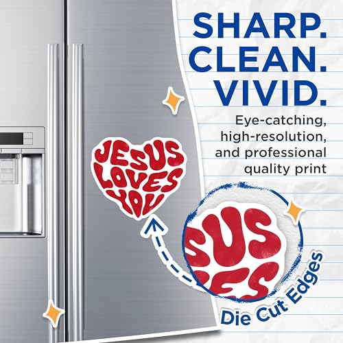 (2 Pack) Jesus Loves You Magnets Magnets - Heart Shaped Magnet Decor - Inspirational Magnet for Fridge - 5" On Longest Side - Made in USA - Sticks to Refrigerators & Metal Surfaces - MAG8932