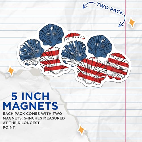 (2 Pack) American Flag Magnets Magnets - 5" On Longest Side - Made in USA - Sticks to Refrigerators & Metal Surfaces - MAG8970