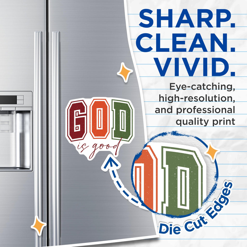 (2 Pack) God is Good Magnets - Christian Faith Decor - Inspirational Kitchen Magnets - 5 Inches On Longest Side - Thick Durable Magnet - Made in USA - MAG27815