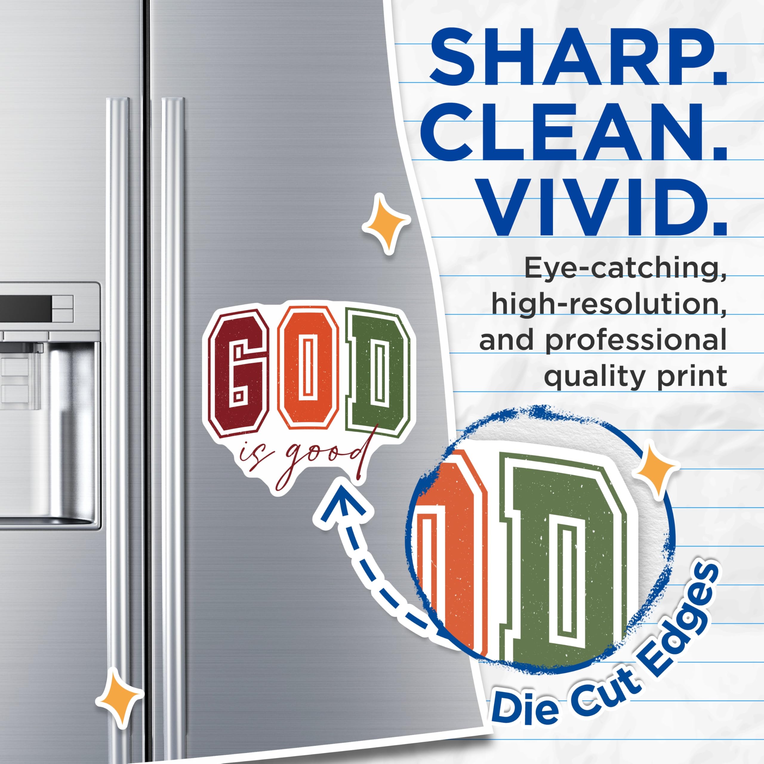 (2 Pack) God is Good Magnets - Christian Faith Decor - Inspirational Kitchen Magnets - 5 Inches On Longest Side - Thick Durable Magnet - Made in USA - MAG27815