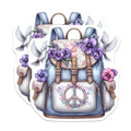 (2 Pack) Peace Sign Floral Magnets Magnets - Vibrant Backpack Design - 5" On Longest Side - Made in USA - Sticks to Refrigerators & Metal Surfaces - MAG8860