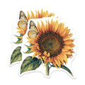 (2 Pack) Sunflower Butterfly Magnets - Floral Kitchen Decor - Nature Lover Refrigerator Art - 5 Inches On Longest Side - Thick Durable Magnet - Made in USA - MAG39419