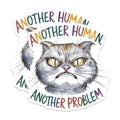 (2 Pack) Funny Cat Magnets Magnets - Another Human Another Problem - 5" On Longest Side - Made in USA - Sticks to Refrigerators & Metal Surfaces - MAG8562