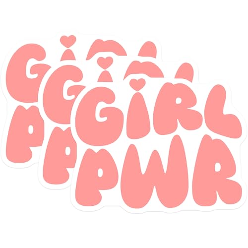 (3 Pack) Girl Power Decals - Feminist Stickers - Empowered Woman Decor - 3 Inches On Longest Side - Easy Peel & Apply - Made in USA - 3MCS7102