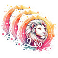 (3 Pack) Leo Zodiac Decals - Astrology Sign Sticker - Laptop Decal- 3 Inches On Longest Side - Easy Peel & Apply - Made in USA - 3MCS5762