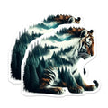 (2 Pack) Tiger Magnets - Forest Animals - Nature Inspired Home Decor - 5" On Longest Side - Premium Magnet - for Cars, Refrigerators, Toolboxes, Lockers - Made in USA - MAG14555