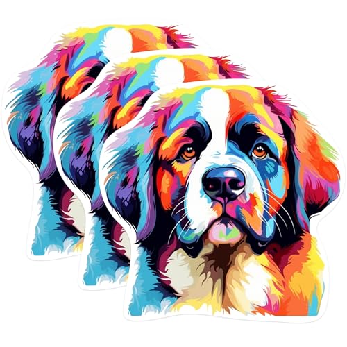 (3 Pack) Bernese Mountain Dog Decals - Colorful Dog Stickers - Laptop Decals - 3 Inches On Longest Side - Easy Peel & Apply - Made in USA - 3MCS0812