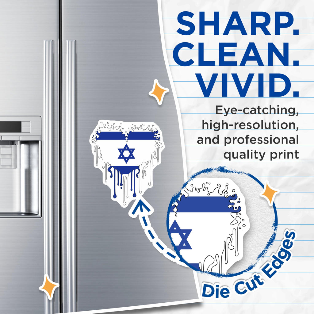 (2 Pack) Israel Flag Magnets - Dripping Effect - Fridge Decoration Souvenir - 5" On Longest Side - Premium Magnet - for Cars, Refrigerators, Toolboxes, Lockers - Made in USA - MAG18655