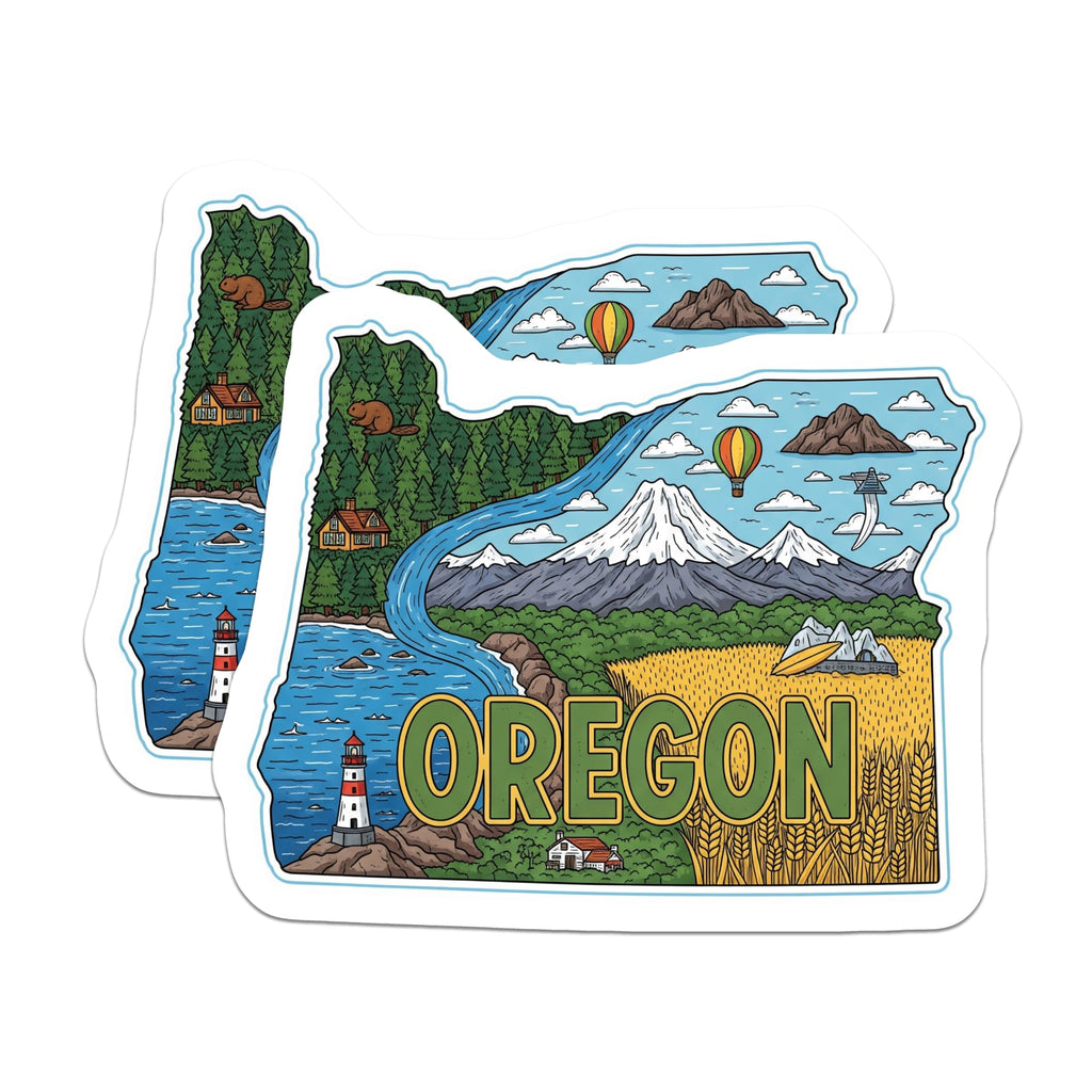 (2 Pack) Oregon Magnets - State Souvenir- Fridge Magnets - Home Decor - 5" On Longest Side - Premium Magnet - for Cars, Refrigerators, Toolboxes, Lockers - Made in USA - MAG14638