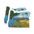 (2 Pack) Oregon Magnets - State Souvenir- Fridge Magnets - Home Decor - 5" On Longest Side - Premium Magnet - for Cars, Refrigerators, Toolboxes, Lockers - Made in USA - MAG14638