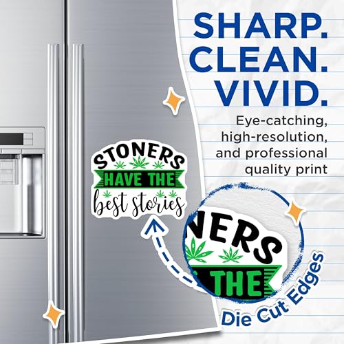 (2 Pack) Stoners Have The Best Stories Magnets Magnets - Cannabis Decor - Weed Enthusiast Gift - 5" On Longest Side - Made in USA - Sticks to Refrigerators & Metal Surfaces - MAG9228