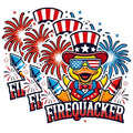 (3 Pack) Firequacker Decals - Patriotic Duck - 4th of July Decals - 3 Inches On Longest Side - Easy Peel & Apply - Made in USA - 3MCS1542