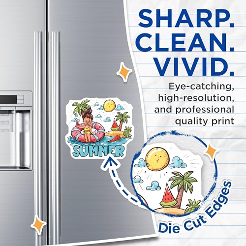 (2 Pack) Summer Fun Magnets - Tropical Beach - Cartoon Vacation Fridge Magnets - 5" On Longest Side - for Cars, Fridges, Toolboxes - Made in USA - MAG4319