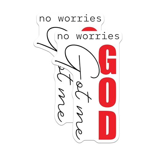 (2 Pack) Inspirational Quote Stickers - No Worries God Got Me - Motivational Religious Decals - 5" On Longest Side - Sticks to Smooth Flat Surfaces - Made in USA - BMCS6466