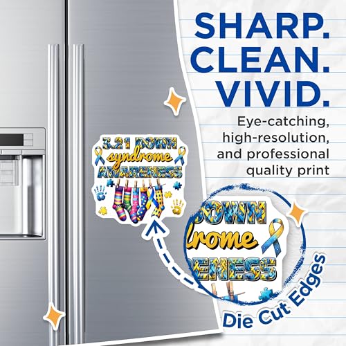 (2 Pack) Down Syndrome Awareness Magnets - 5" On Longest Side - for Cars, Fridges, Toolboxes - Made in USA - MAG8204