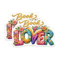 (2 Pack) Book Lover Floral Magnets - Reader Aesthetic Decor - Whimsical Bookworm Art - Literary Enthusiast Fridge Organizer - 5 Inches On Longest Side - Thick Durable Magnet - Made in USA - MAG37015