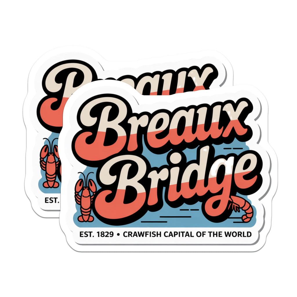 (2 Pack) Breaux Bridge Magnets - Crawfish Capital of The World - Louisiana Souvenirs - Cajun Foodie Decor - 5 Inches On Longest Side - Thick Durable Magnet - Made in USA - MAG19147