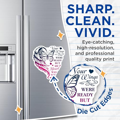(2 Pack) Your Wings were Ready Magnets - Heart Shaped Butterfly Magnet - Memorial Quote Magnet - 5" On Longest Side - for Cars, Fridges, Toolboxes - Made in USA - MAG3714