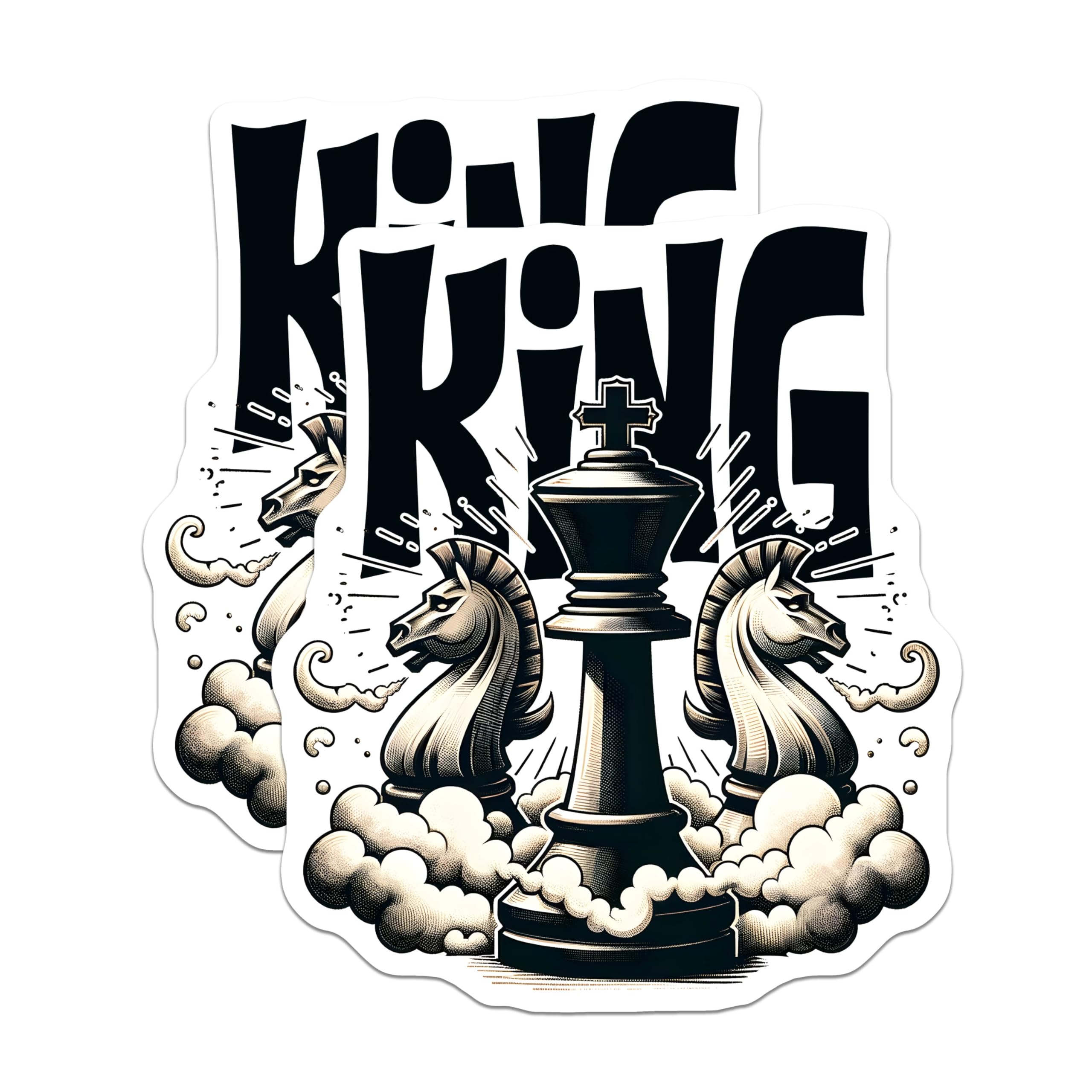 (2 Pack) King Chess Magnets - Knight Strategy Magnets - Chess Player Decor Magnets - 5" On Longest Side - for Cars, Refrigerators, Toolboxes, Lockers - Made in USA BMCS3182