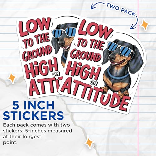 (2 Pack) Dog Stickers - 5" On Longest Side - Sticks to Smooth Flat Surfaces - Made in USA - BMCS8492 - BMCS8492