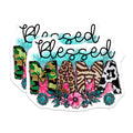 (2 Pack) Blessed Mama Magnets - Western Animal Print Decor - Country Style Refrigerator - New Mom Appreciation - 5 Inches On Longest Side - Thick Durable Magnet - Made in USA - MAG26459