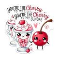 (2 Pack) Cherry to My Sundae Magnets - Cute Cherry Sundae - Romantic Kitchen - 5" On Longest Side - for Cars, Refrigerators, Toolboxes, Lockers - Made in USA BMCS3393