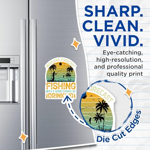(2 Pack) Weekend Forecast Fishing Magnets - Funny Drinking Magnets - Fisherman Gift Magnets - Humorous Kitchen Magnets - 5" On Longest Side - for Cars, Fridges, Toolboxes - Made in USA - MAG4567