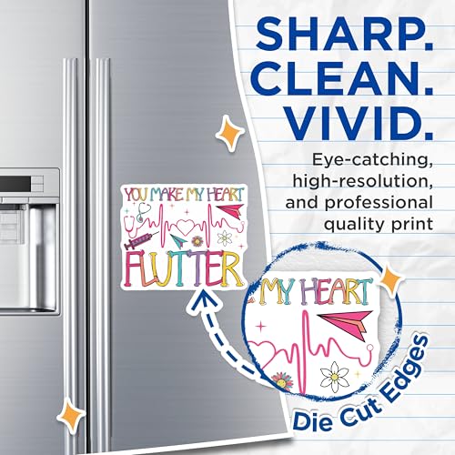 (2 Pack) Heartbeat Magnets Magnets - Inspirational Message - Colorful Magnet for Refrigerator - 5" On Longest Side - Made in USA - Sticks to Refrigerators & Metal Surfaces - MAG9133