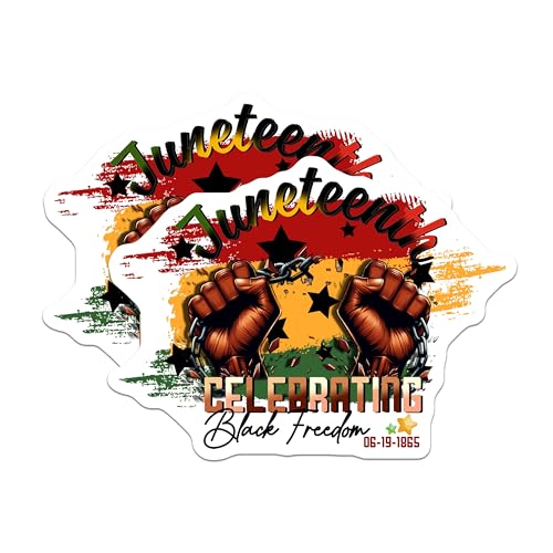 (2 Pack) Juneteenth Magnets - Celebrating Black Freedom - History Symbolic Decor - 5" On Longest Side - for Cars, Fridges, Toolboxes - Made in USA - MAG7850