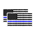 (2 Pack) Thin Blue Line Magnets - Police Support USA Flag - Law Enforcement Appreciation - Officer Patriotism Decal - 5 Inches On Longest Side - Thick Durable Magnet - Made in USA - MAG21251