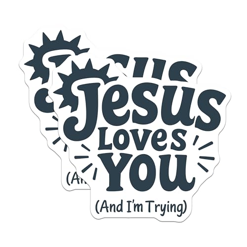 (2 Pack) Jesus Loves You Magnets - Inspirational Quote - Christian Decor - Bible Verse - 5" On Longest Side - for Cars, Fridges, Toolboxes - Made in USA - MAG6756
