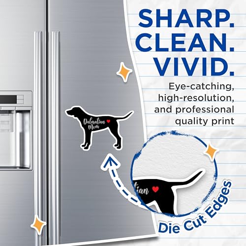 (2 Packs) Dalmatian Mom Magnets - Dalmatian Dog Breed Dog Mom Magnets - 5 Inches On Longest Side - Premium Magnet - for Fridges, Toolboxes, Cars - Made in USA - MAG2462
