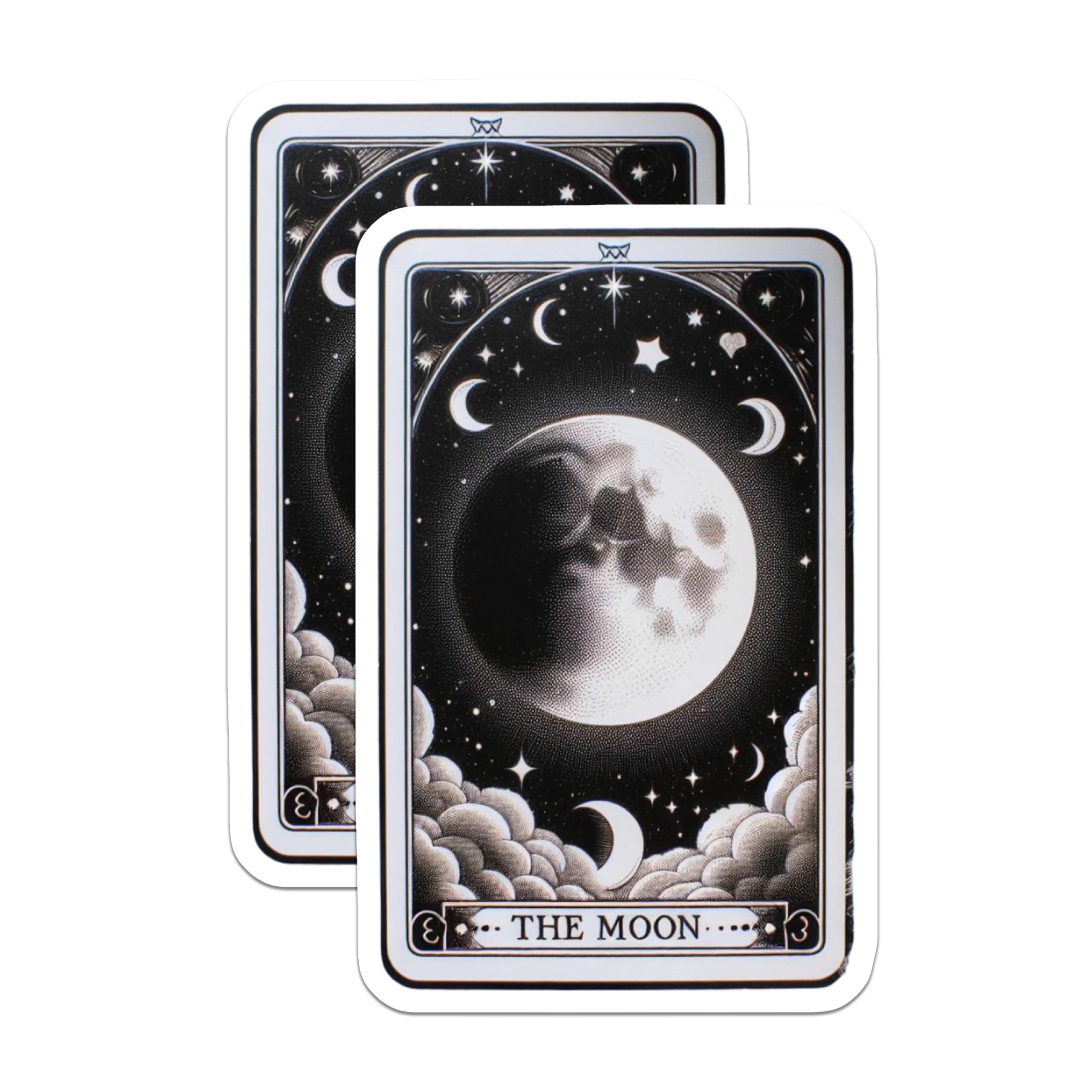 (2 Pack) The Moon Tarot Card Magnets - Celestial Witchy Decor - Mystical Spiritual Art - Lunar Astrological Symbolism - 5 Inches On Longest Side - Thick Durable Magnet - Made in USA - MAG20755