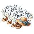 (3 Pack) Beachy Vibes Decals - Summer Hat - Sandals Butterfly Sticker Set - 3 Inches On Longest Side - Easy Peel & Apply - Made in USA - 3MCS8066