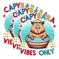 (3 Pack) Capybara Decals - Vibes Only - Laptop Decals - 3 Inches On Longest Side - Easy Peel & Apply - Made in USA - 3MCS1495