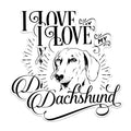 (2 Pack) I Love My Dachshund Stickers - Dog Lover Stickers - Cute Dog Owner Stickers - 5" On Longest Side - Sticks to Any Smooth Flat Surface - Made in USA - BMCS2966