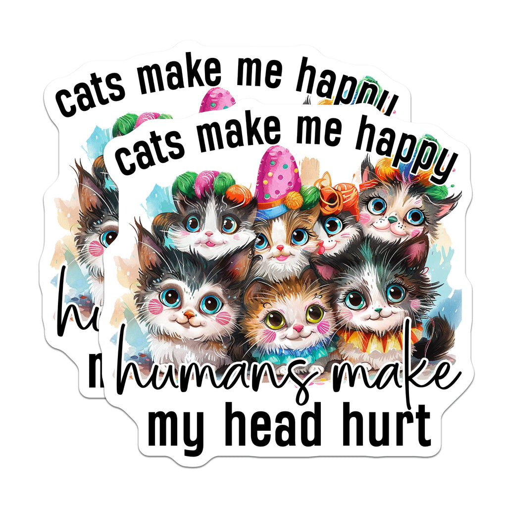(2 Pack) Funny Cat Magnets - Sarcastic Cat Decor - Cute Kitten Refrigerator Magnets - Introvert Cat Mom Gift - 5 Inches On Longest Side - Thick Durable Magnet - Made in USA - MAG38649