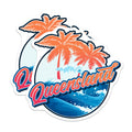 (2 Pack) Queensland Magnets - Vibrant Beach Scene - Palm Tree Ocean Waves - Australian Travel Souvenir - 5 Inches On Longest Side - Thick Durable Magnet - Made in USA - MAG19355